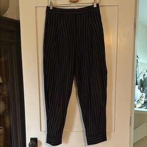 Dkny Black and White High-Waisted Trousers